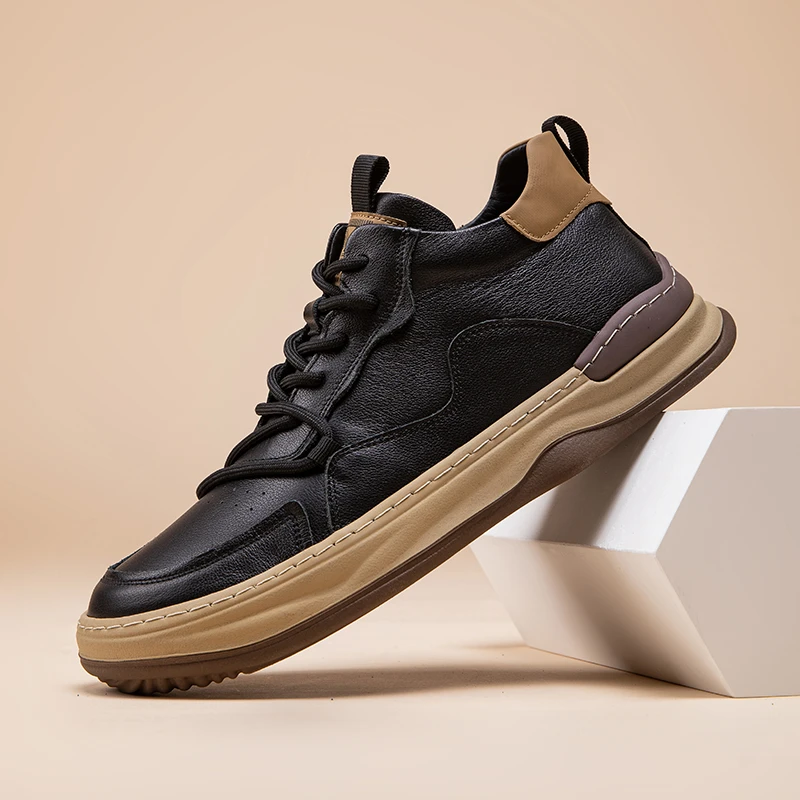 CT-59059头层牛皮秋冬季中邦男士休闲鞋真皮休闲鞋男款板鞋