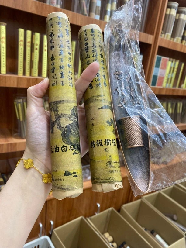 窖藏料-小香霸特级树根金丝油白棋楠 100g线香 发2个