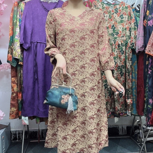 粉丝专属1853早春遮肚宽松女装连衣裙