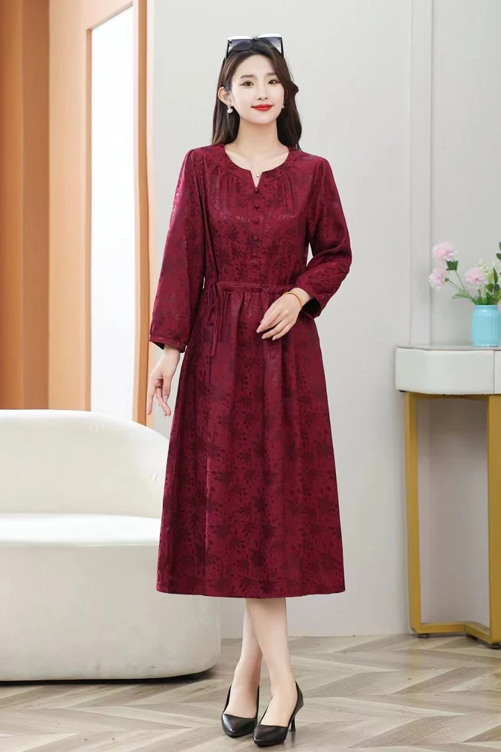 4520 新款收腰显瘦女人味连衣裙新中式