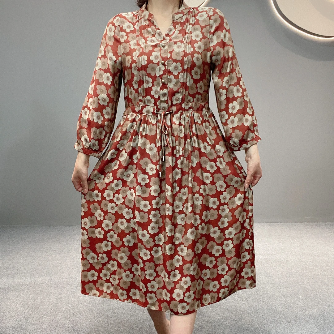 5201 专柜高定小立领洋气显瘦收腰连衣裙