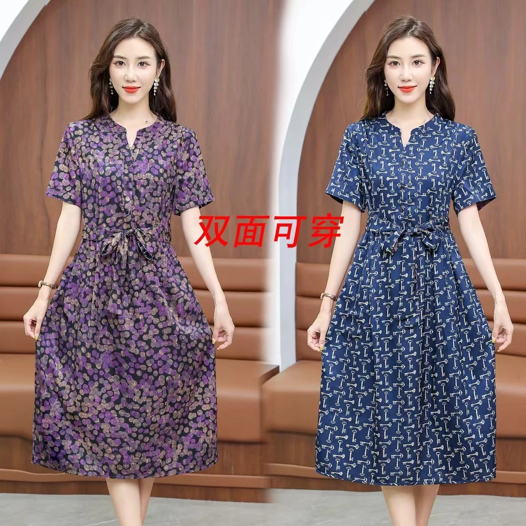 5803 双面双穿档次夏季显瘦女人味连衣裙