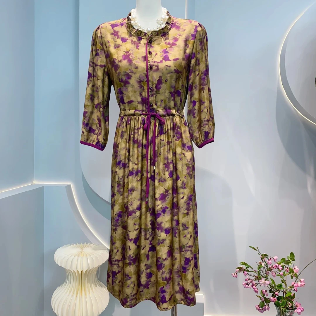 2501粉丝专享花边领收腰显瘦气质时尚连衣裙