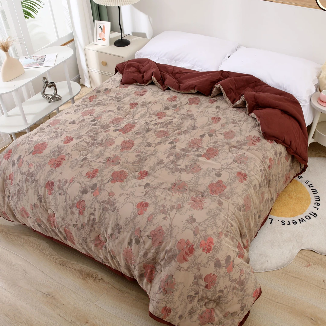 【金奢玫瑰-春秋被】高档轻奢高精密金离子专柜新款高档春秋被