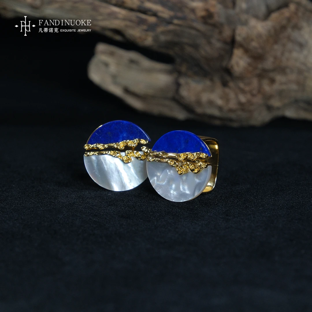 【加加专属】2 MJ1104-时尚百搭青金石白贝戒指-多样性发一件-23mm