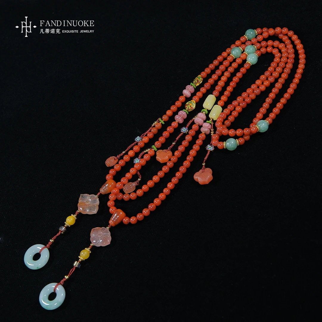 【加加专属】24  MJ4916-南红设计款赤玉DIY项链-多样性发一件-6mm