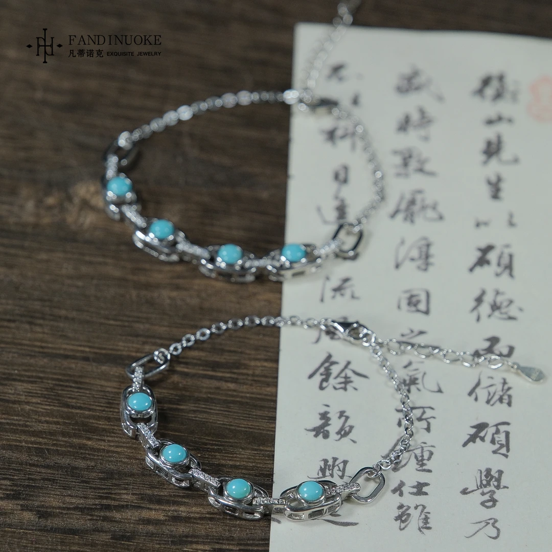 【加加专属】10 MJ4763-S925银绿松石手链-多样性发一件-裸石：3mm
