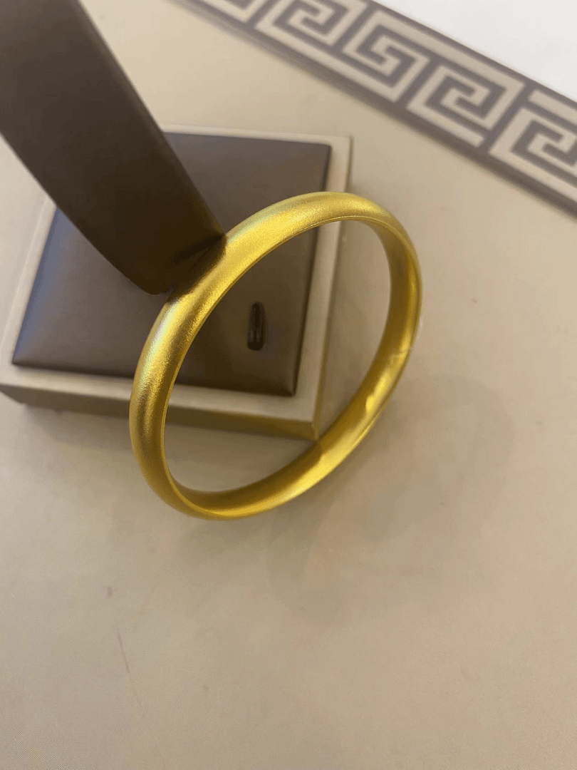 足金999 厚壁中空 泥鳅背手镯
