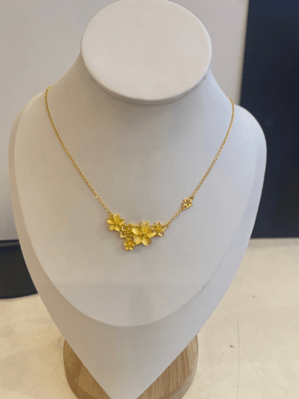 足金999 三生花套链