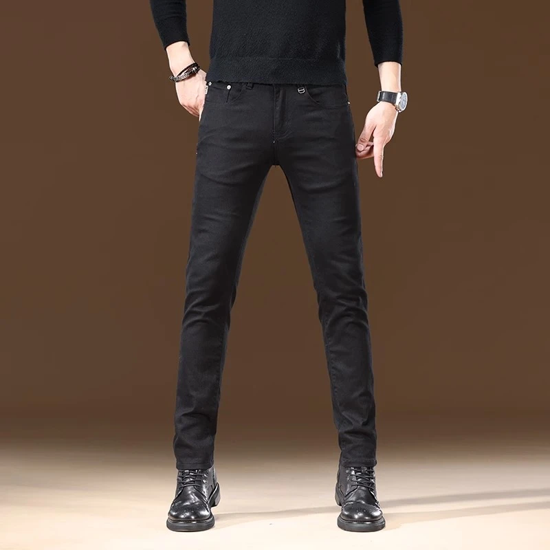 Cebrodz2024爆款黑色修身百搭牛仔裤男弹力高端厚款长裤514