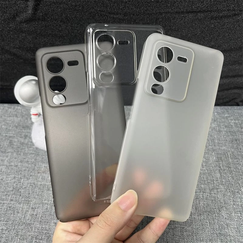 适用vivoS15pro手机壳肤感磨砂s15pro保护壳全包防摔硬壳透明黑白