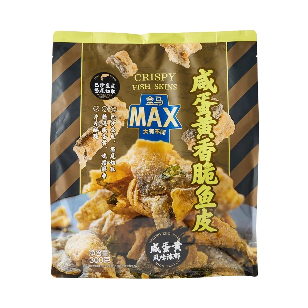 盒马MAX咸蛋黄香脆鱼皮300g 咸香酥脆