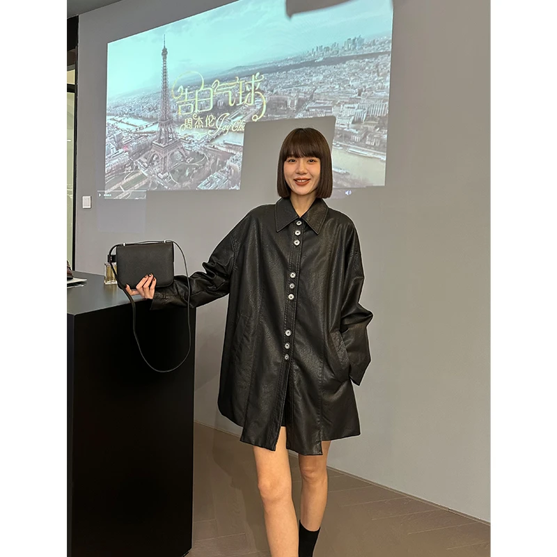 YIYISTUDIO 2023秋季新款高级重工皮夹克帅气皮衣外套YYW11223