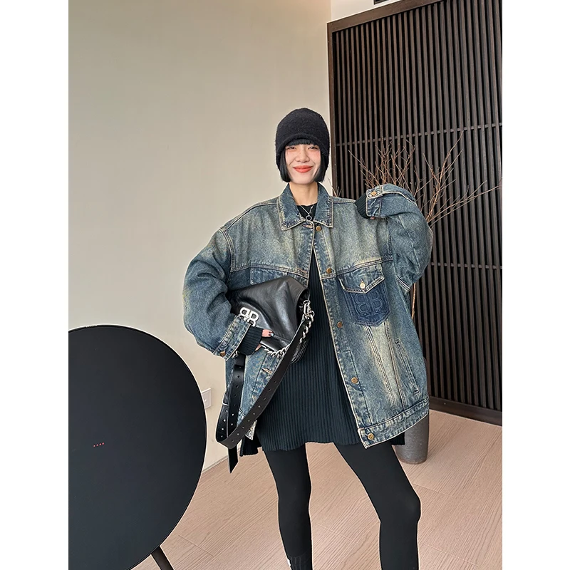 YIYISTUDIO 2023秋季上新复古重工口袋设计款牛仔外套 YYW33116