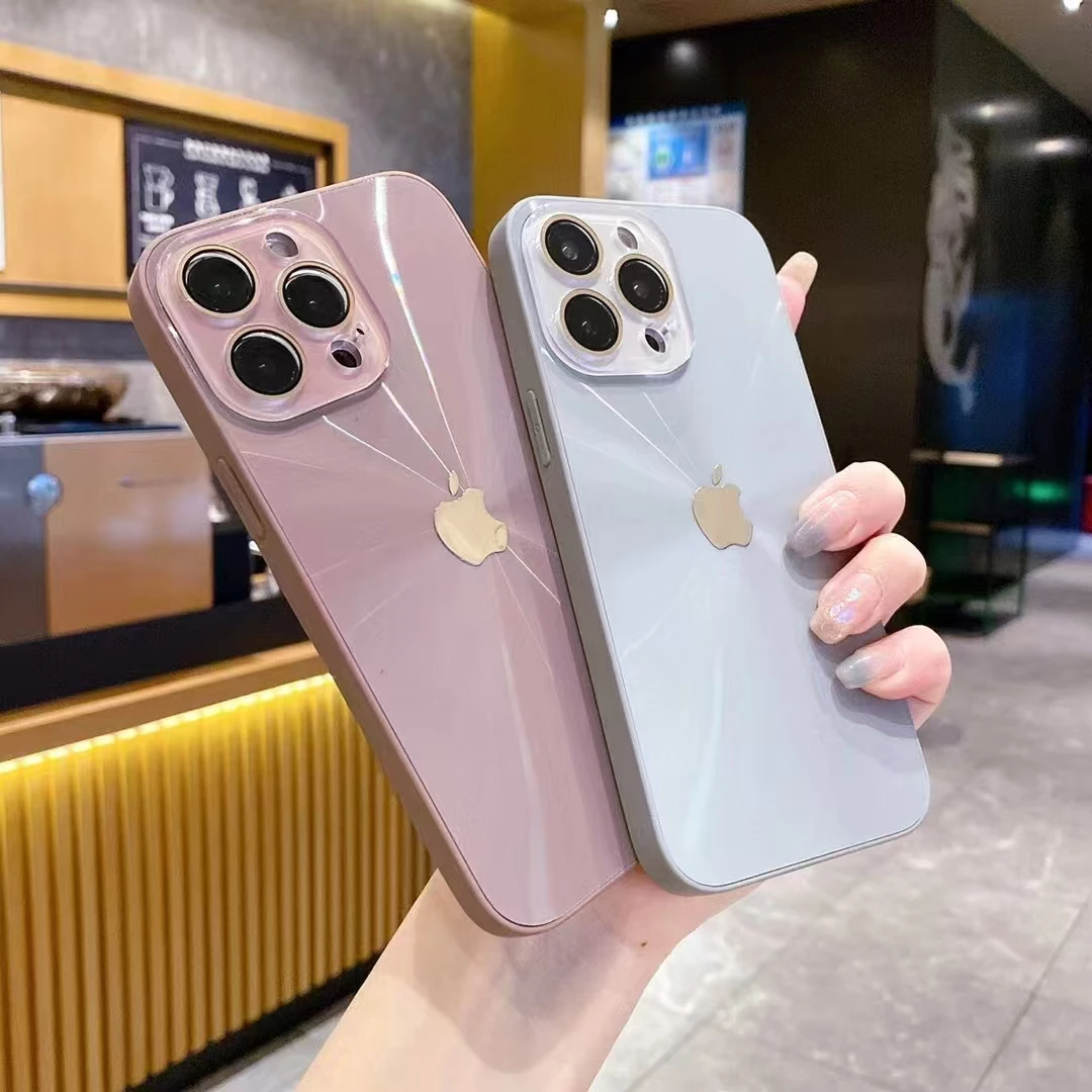 极光亮眼适用苹果16promax/15/13/12简约渐变镜头全包防摔手机壳