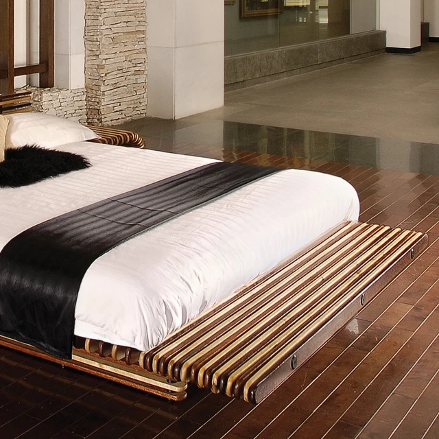 PACIFICGREEN那克斯皇帝轻奢美式家用主卧创意落地手工实木床