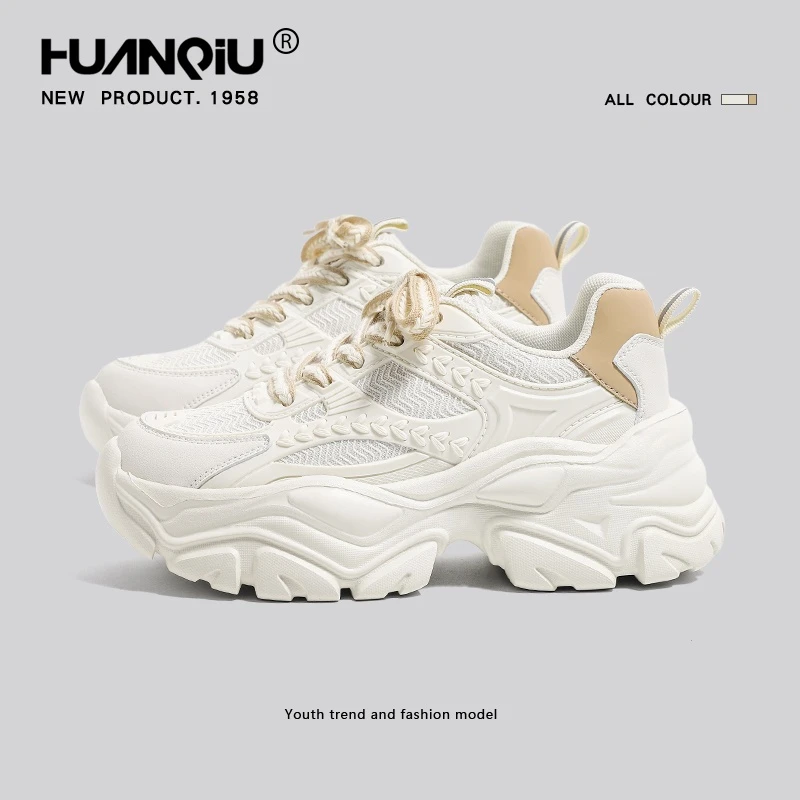 环球老爹鞋女2025夏秋季网红小个子厚底增高百搭ins韩版运动鞋