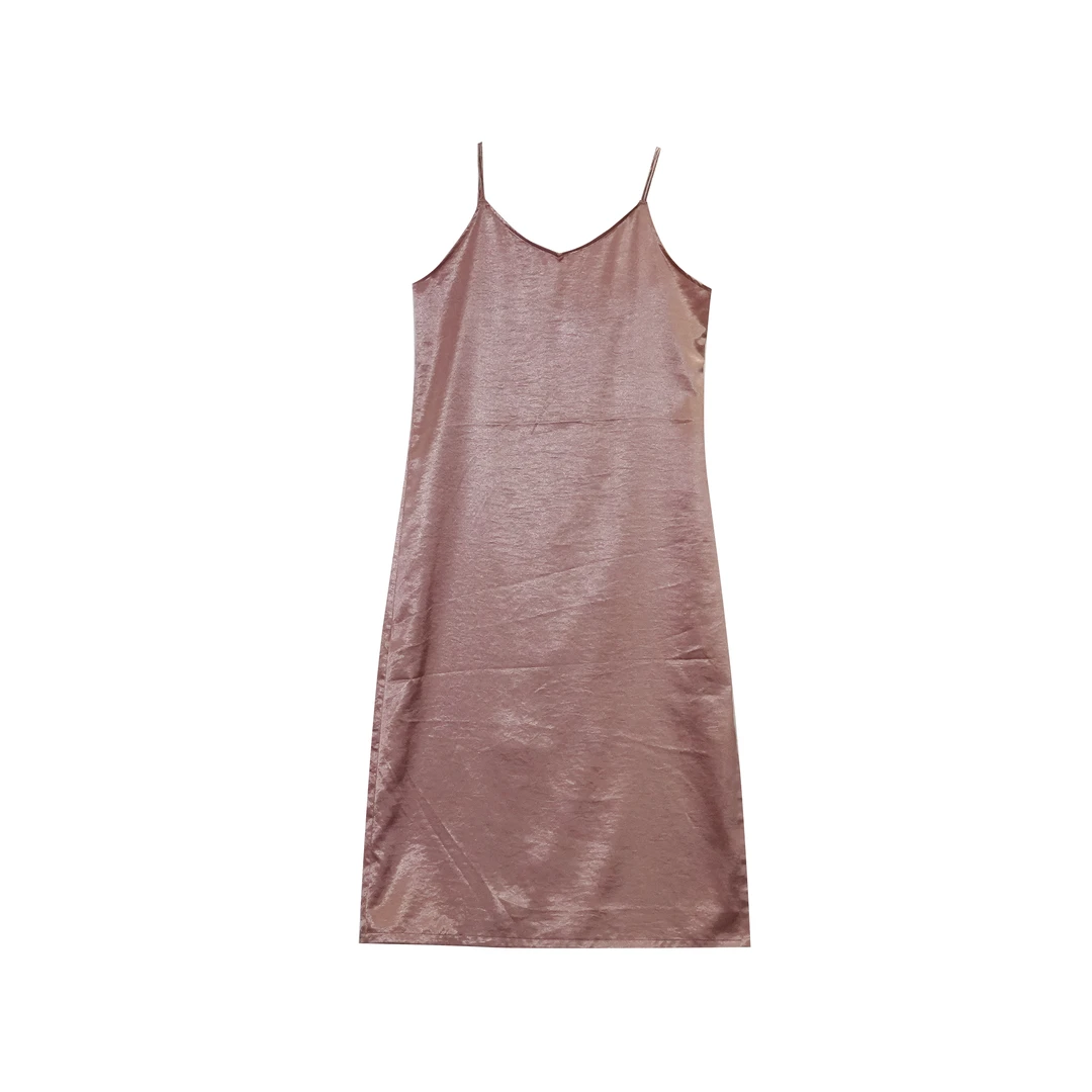 禾记年【清欢】气质吊带裙时尚舒适透气调节肩带纯色内衬打底