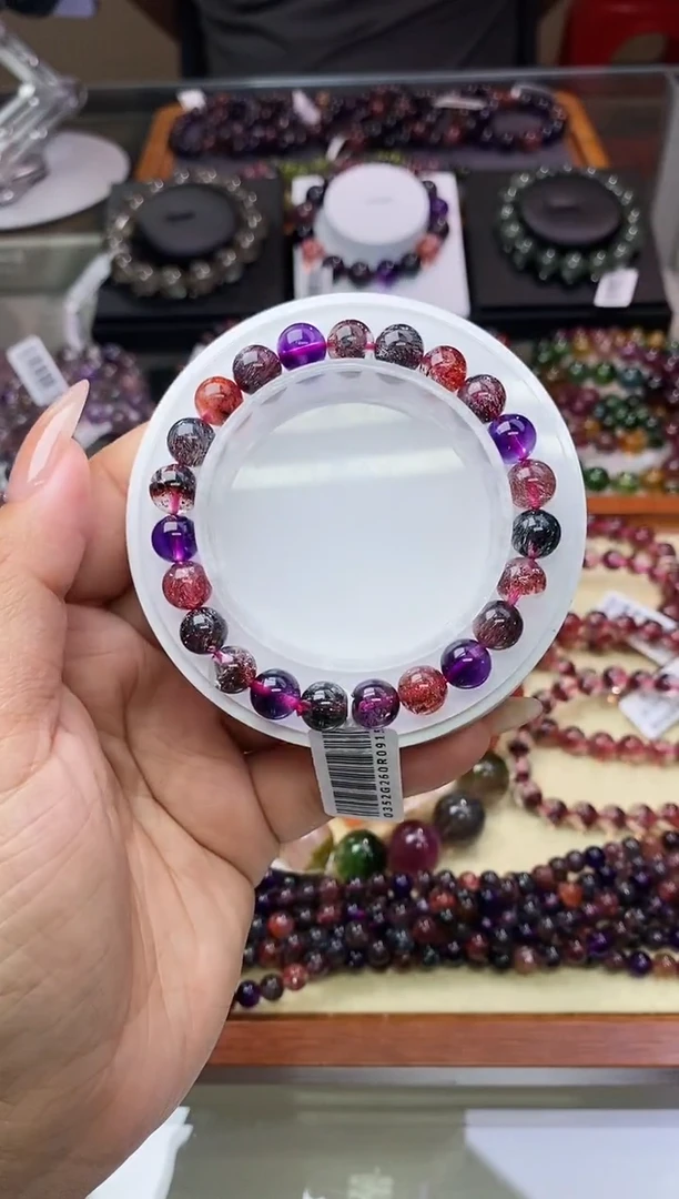 【闪购商品】水晶手链未镶嵌黑加仑超七单圈8m+（多样性发其一）