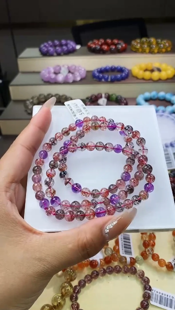 【闪购商品】水晶手链未镶嵌黑加仑超七多圈6m+（多样性发其一）