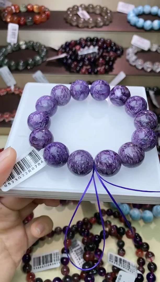 【闪购商品】查罗石手串未镶嵌紫龙晶单圈15m+