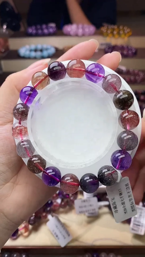 【闪购商品】水晶手串未镶嵌黑加仑超七单圈11m+（多样性发其一）