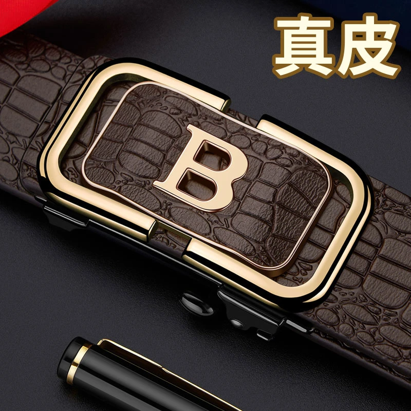 正宗牛皮带真皮带男士真皮自动扣高档2025新款腰带纯牛皮裤带百搭