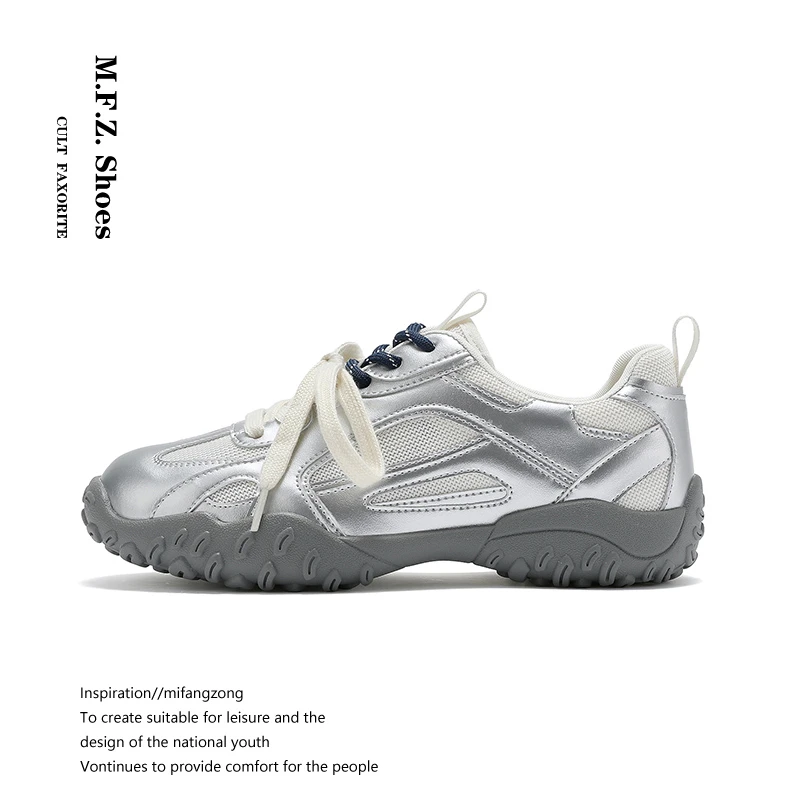 复古厚底德训鞋女2024年夏季新款透气百搭增高板鞋休闲运动阿甘鞋