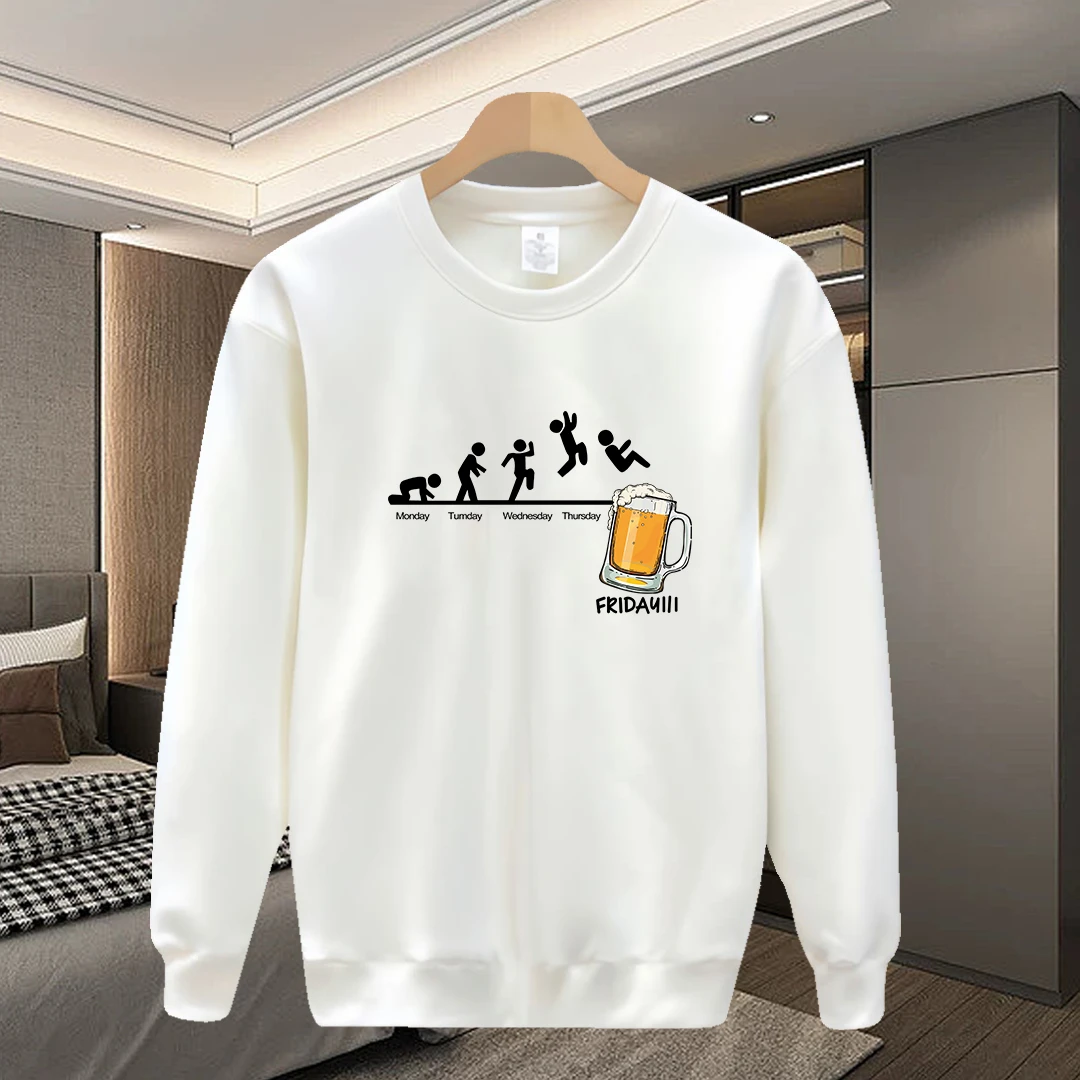 【高品质男装】秋冬新款个性时尚趣味印花男士圆领套头潮牌长袖卫衣