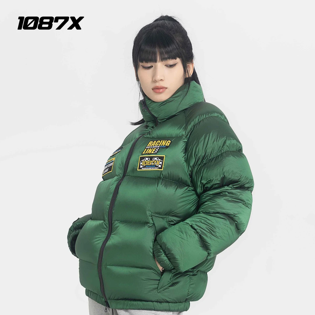 【直播间清仓款 No退No换】1087X黑标液态金属字母印花立领羽绒服