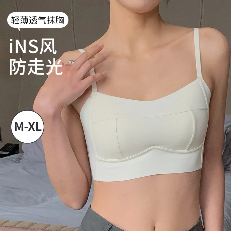 多情猫轻薄透气运动网红美背外穿薄款小胸无痕防走光打底女士防震
