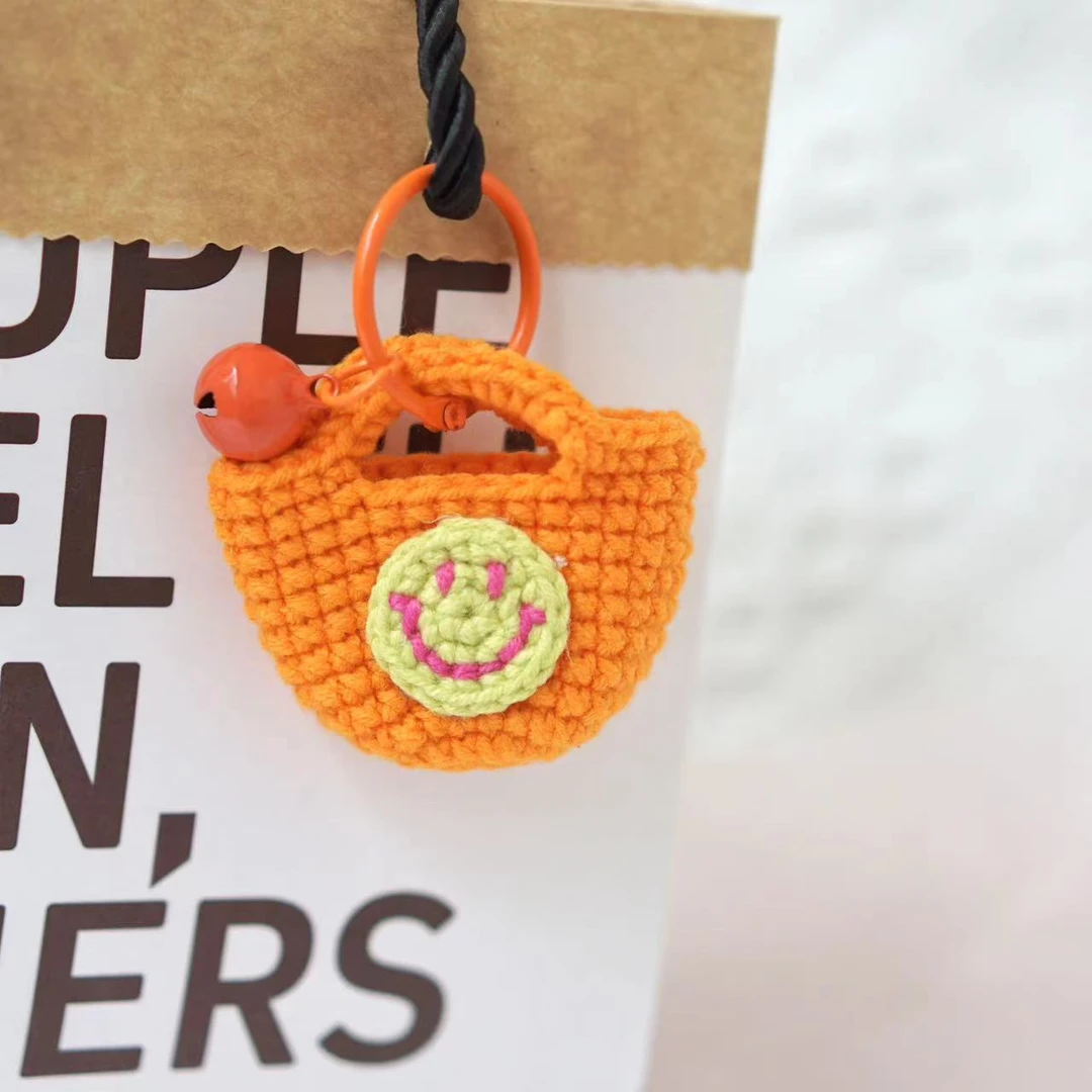 【成品】手工钩针编织小包钥匙扣挂件迷你笑脸小包挂件下单备注颜色