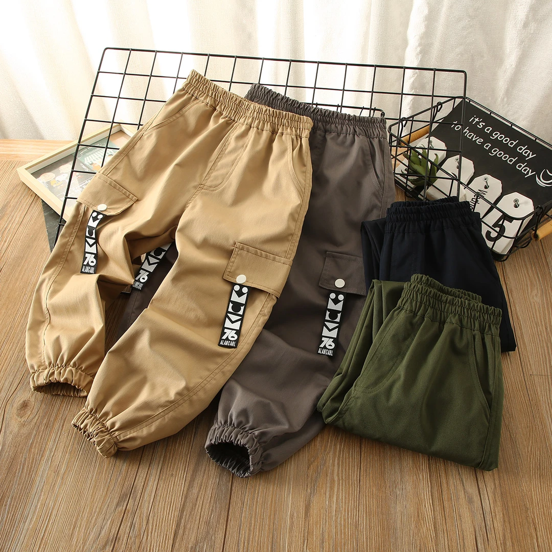 男童工装裤春款中大童裤子2024新款儿童男孩休闲裤帅气