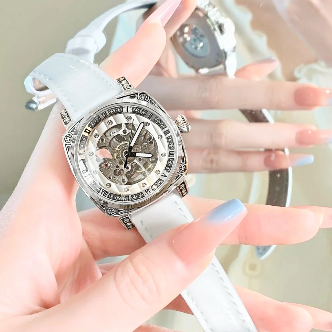 【寰球品牌】RUISIDI 罗马假日精致时尚男女同款镂空全自动机械表