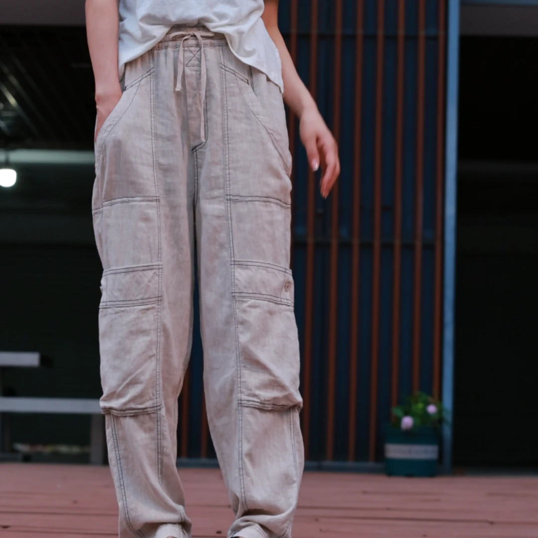 84B2071东倪原创新款休闲百搭工装直筒裤