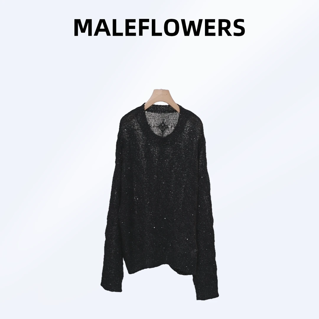 东倪原创马海毛混纺镂空针织衫秋冬新款时髦穿搭黑色毛衫84D24003