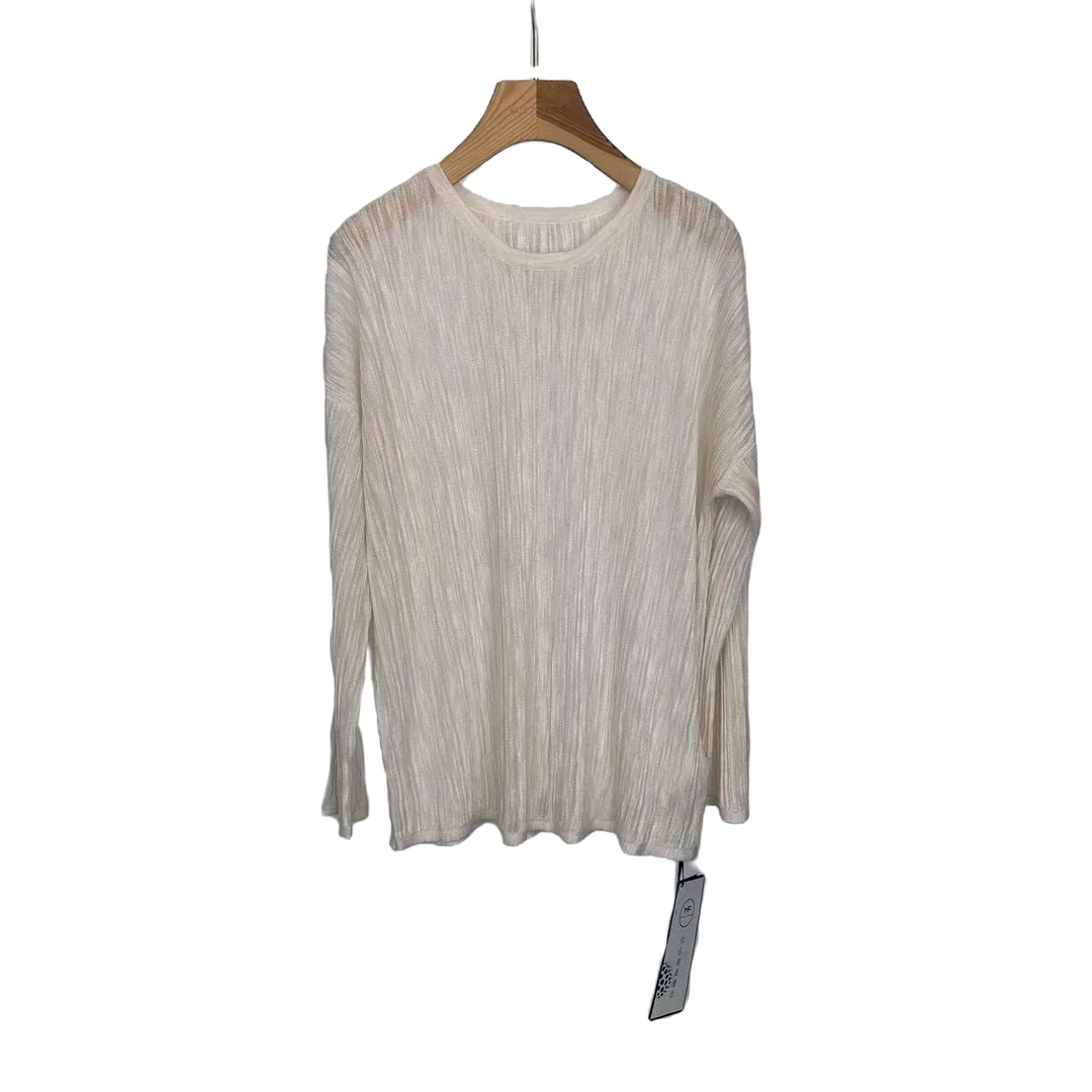 【东倪原创】83B2099长袖女慵懒风镂空宽松上衣透气轻薄防晒衣女