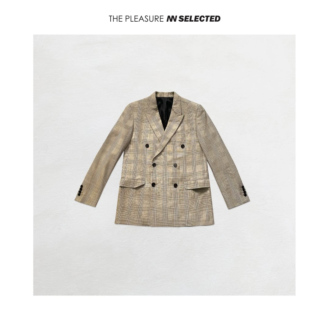 NNs小众设计师款 高级成衣时尚定制小赛休闲宽松格子外套13367