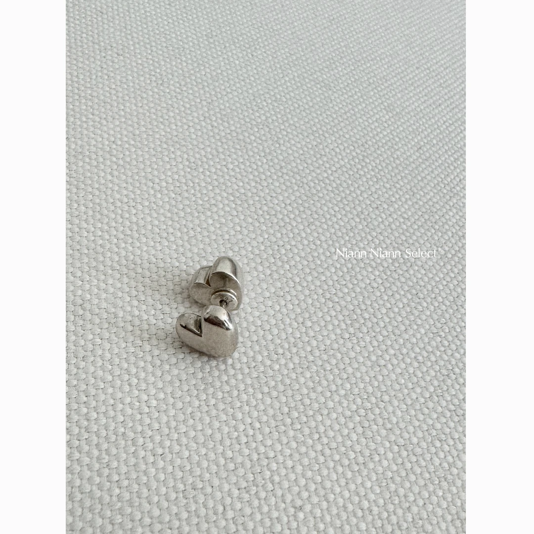 925银耳饰 NiannNiann 新款高级复古简约时尚精致爱心耳钉14499