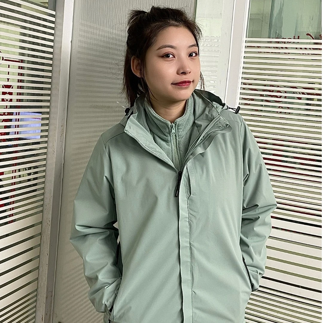 胖MM秋 大码情侣服两件套保暖冲锋衣防风防水运动休闲连帽冲锋衣