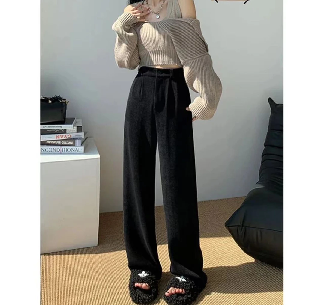 5155 灯芯绒长裤美式复古老爹裤宽松直筒条绒休闲裤