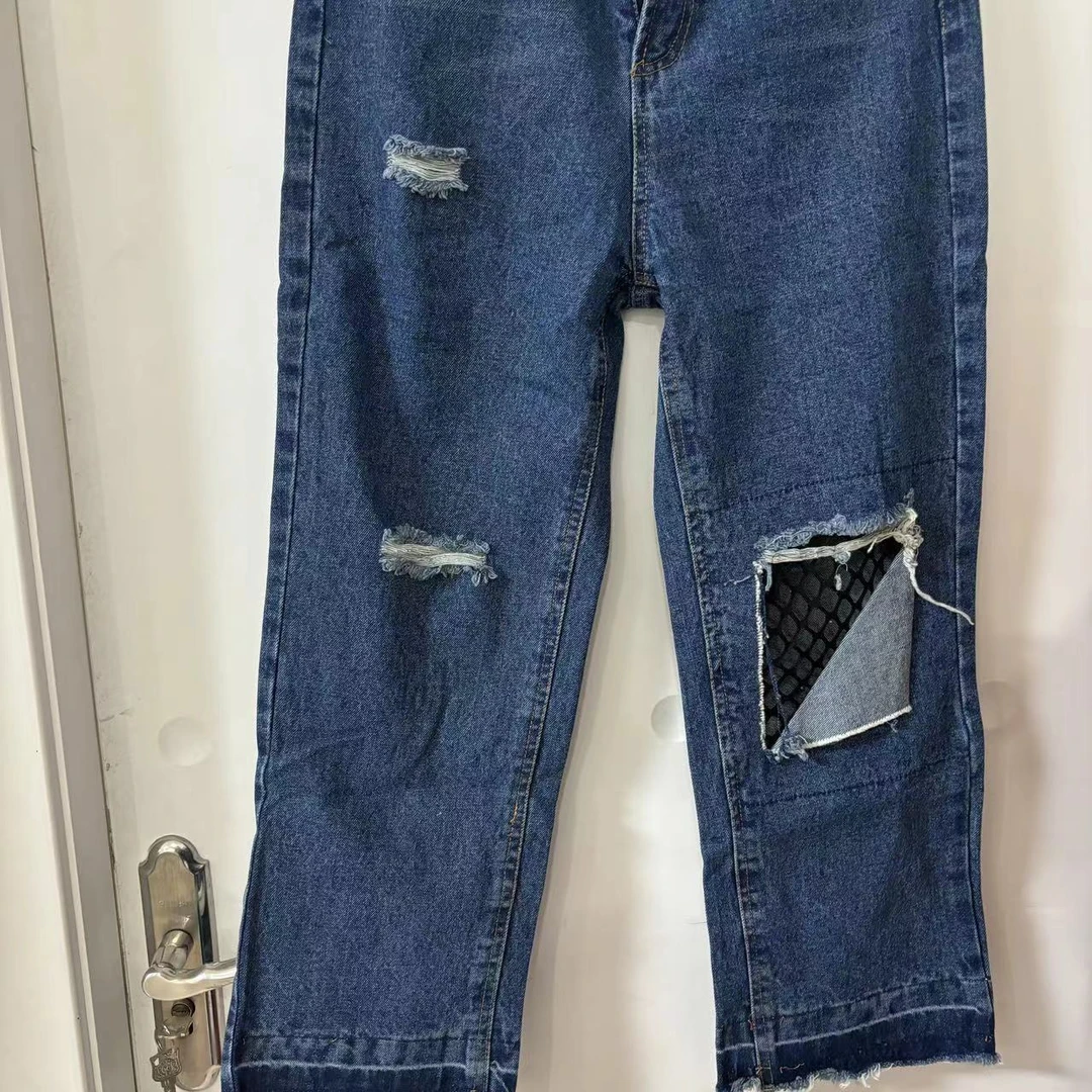 9067 牛仔裤2024年新款破洞春秋裤子