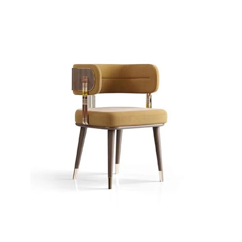 轻奢餐椅家用北欧实木吧台椅别墅设计师靠背椅咖啡厅酒店洽谈椅子