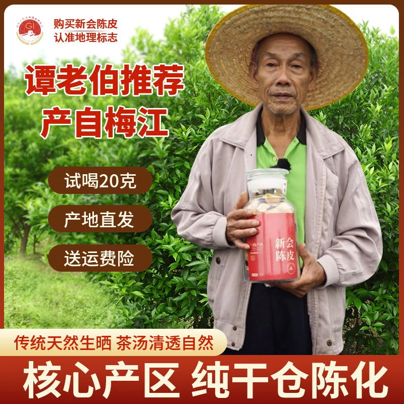 正宗新会陈皮十六年梅江圈枝柑 250g 一等大红皮严选产区陈皮茶