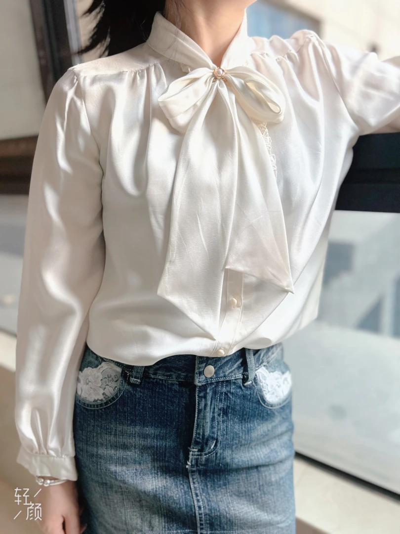 【大亮Vintage】古着孤品女士白色百搭气质衬衣