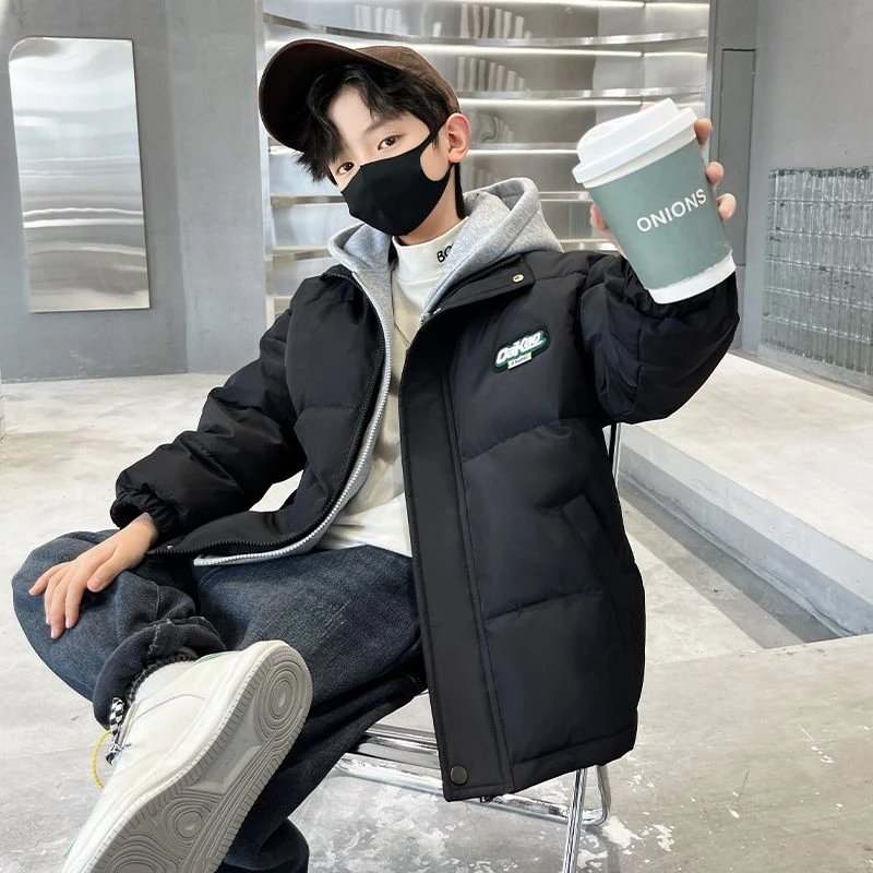 男童羽绒服冬装2023新款中大童儿童冬季加厚白鸭绒外套男孩洋气潮