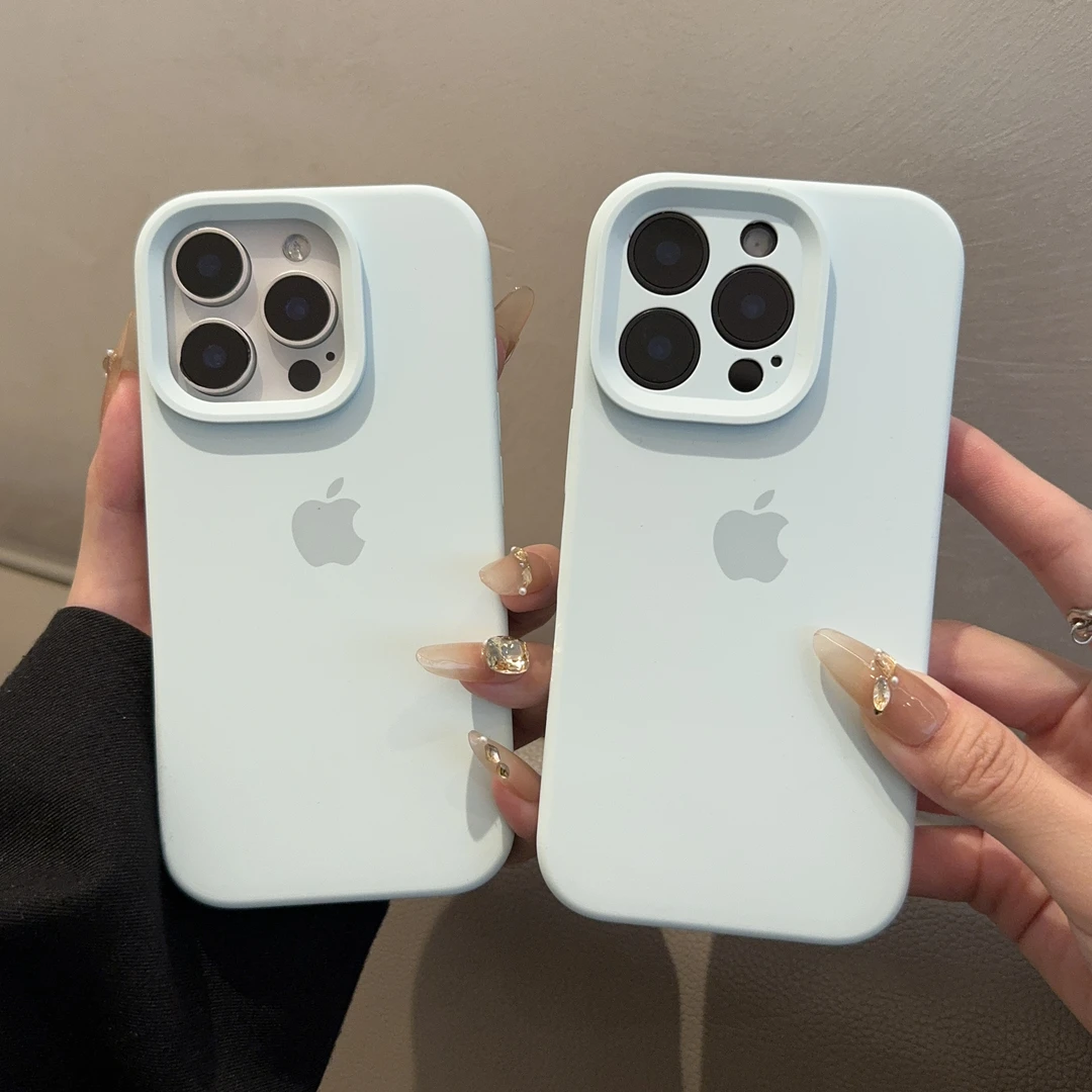 新天蓝适用苹果手机壳15液态硅胶iphone14简约13纯色1211