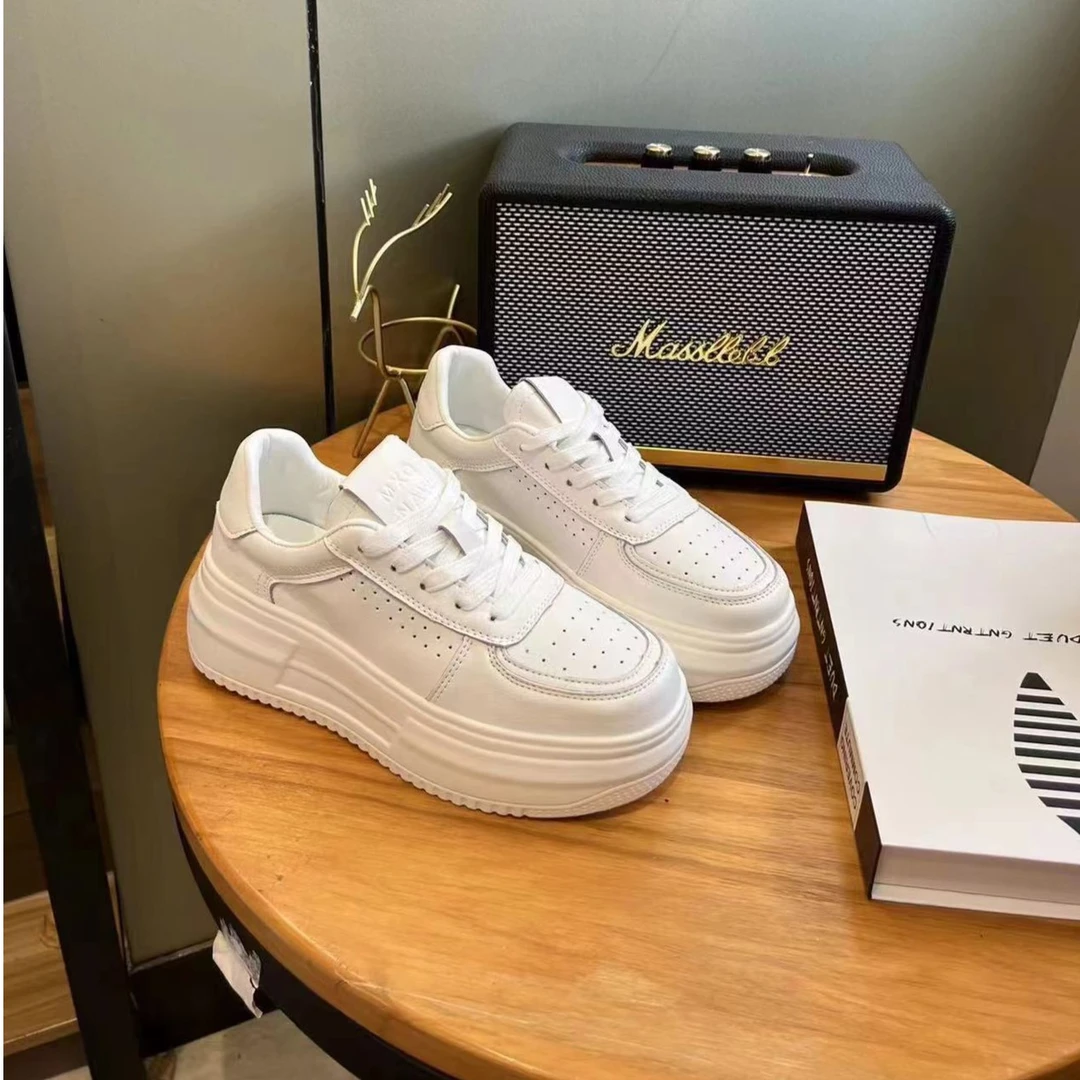 新品百搭舒适真皮厚底小白鞋ZDD--3139