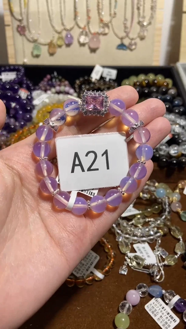 【闪购商品】水晶手链未镶嵌粉蛋白21