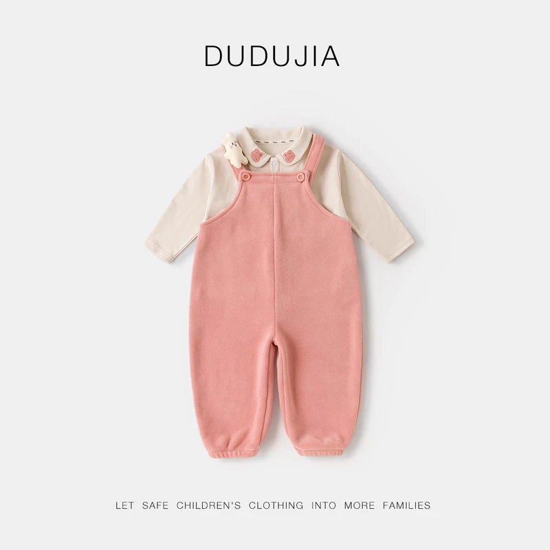 【现货】嘟嘟家婴幼儿秋季背带裤套装宝宝可爱风小熊卫衣儿童兄妹装